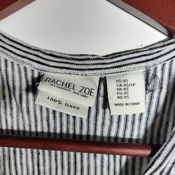 ❤️ 3 For $35 Rachel Zoe full linen sleeveless tank top blouse button shirt XS - Picture 6 of 6